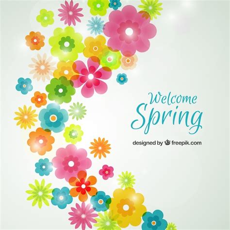 Spring Flowers Background Vector Free Download