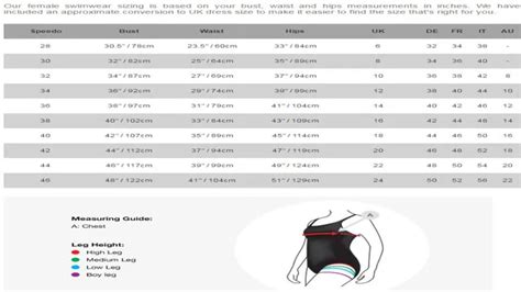 The Ultimate Bathing Suit Size Chart Guide Find Your Perfect Fit With
