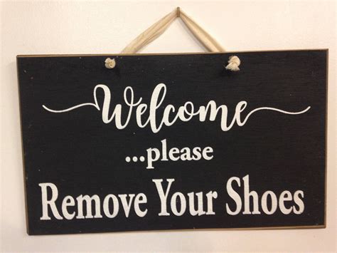 Welcome Please Remove Your Shoes Sign Wood Porch Foyer Decor