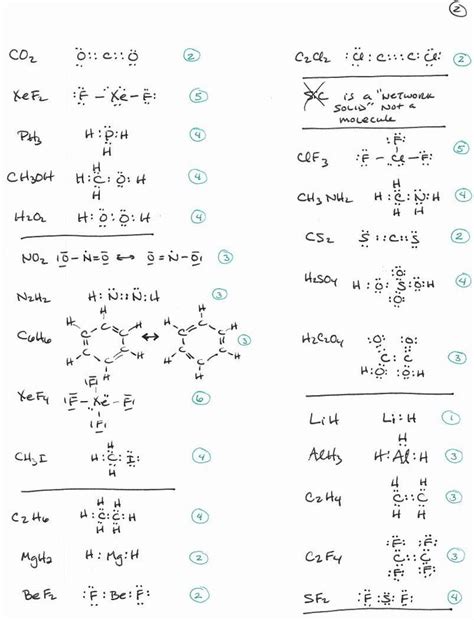 Lewis Structure Worksheet Answers