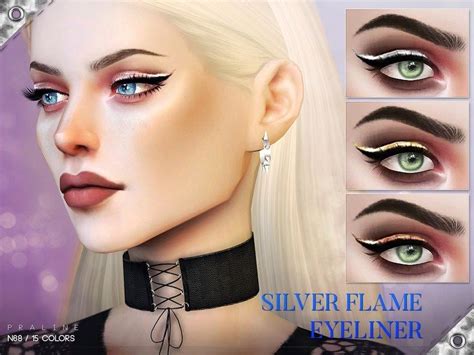 Silver Flame Eyeliner N68 The Sims 4 Catalog Sims 4 Makeup Cc