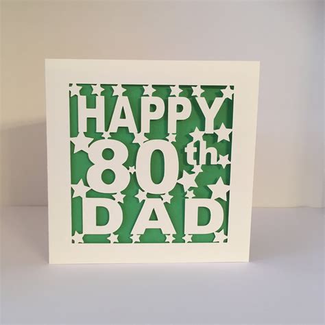 Dad 80th Birthday Card Papercut Personalised 80th 30th 40th Etsy Uk