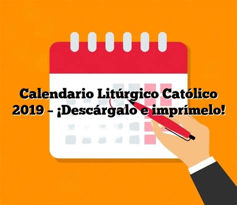 Calendario Litúrgico Católico 2019 ¡descárgalo E Imprímelo