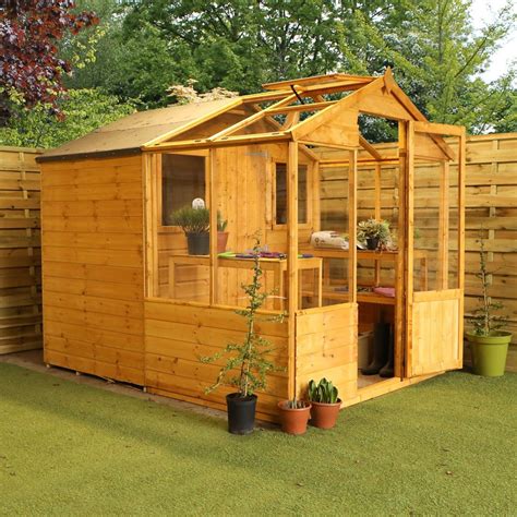 Mercia Apex Greenhouseshed Combi 8 X 6ft Greenhouse Shed Wooden