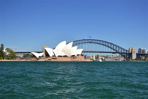 Opera House Sydney With Harbour Bridge Australia Editorial Stock