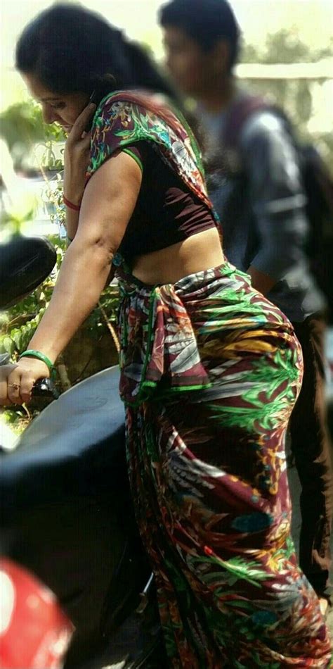 Pin On Saree Back Side Front Indian Aunties On Street