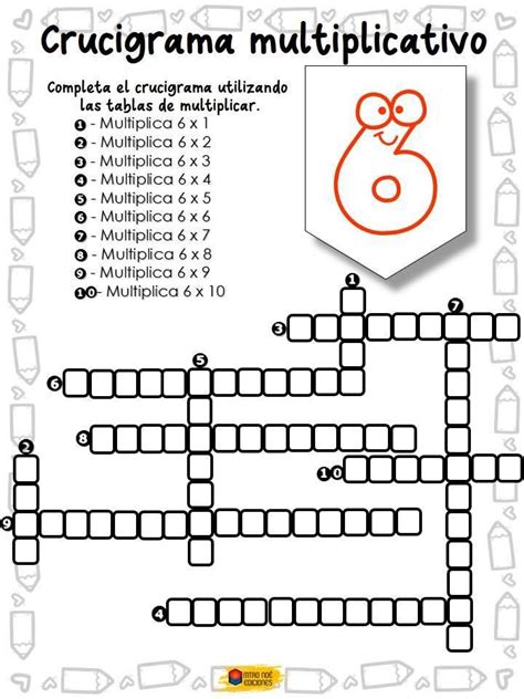 Crucigrama Multiplicativo Tablas De Multiplicar Actividades