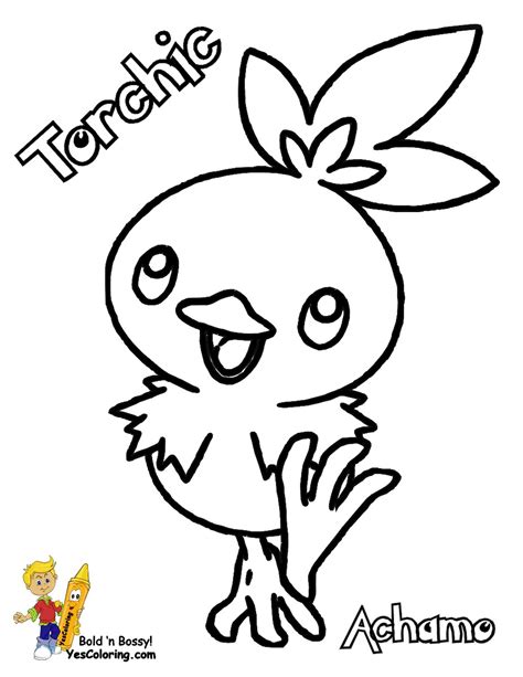 Pokemon torchic Coloring Pages - BubaKids.com