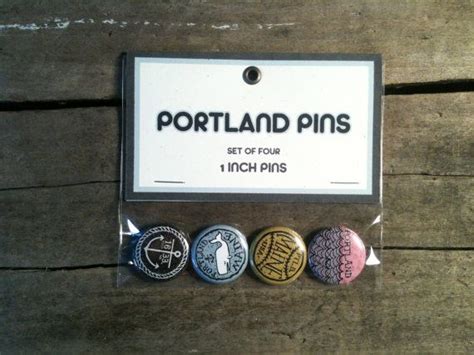 Portland Pins 4 Pack Of Pins By Krisjohnsen On Etsy 400 Pins