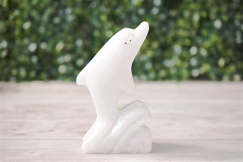 Dolphin Figurine Hand Carved From Quartz Stone Nautical Etsy In 2020