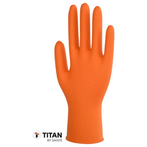 Orange Diamond Grip Heavy Duty Powder Free Nitrile Gloves Fendwrap Auto