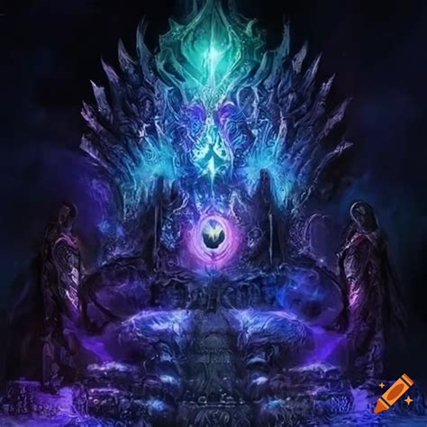 Artwork Of A Cosmic Throne In Darkness