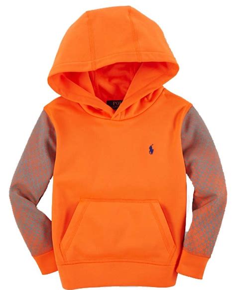 Nwt Ralph Lauren Little Boys Lightweight Hoodie Color Shocking Orange