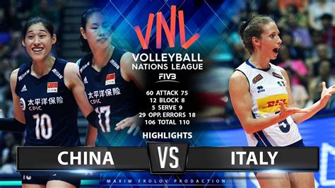 china vs italy highlights women s vnl 2019 youtube