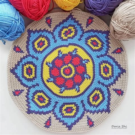 Crochet mandala 💙 . . . #crochet #örgü #вязание # ...
