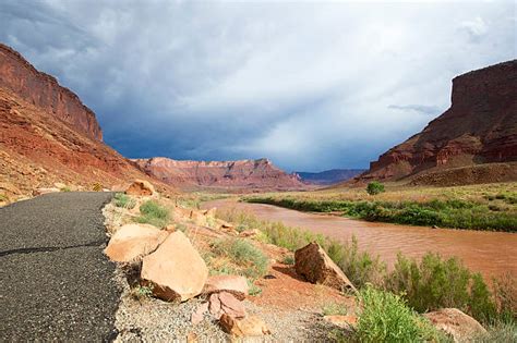 Canyon Road Scenic Byway 128 Moab Utah Usa Stock Photos Pictures
