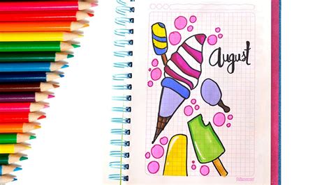 Idea Hermosa Para Dibujar Y Colorear Separador De Mes Agosto Cómo