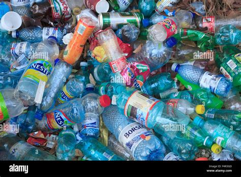 Plastic Bottles Pollution Illegal Waste Disposal Stock Photo Royalty