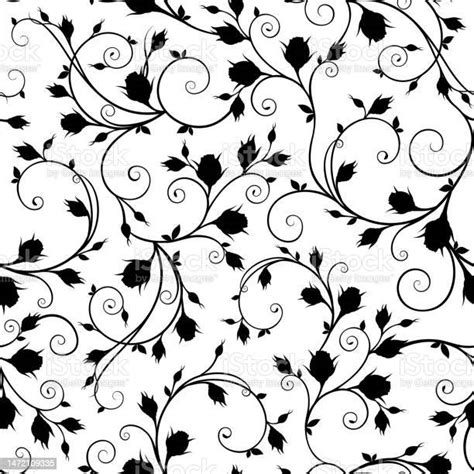 Seamless Floral Pattern With Rose Vines Vector Illustration Stock
