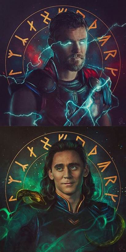 Loki Thor Marvel Runes Cool