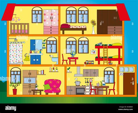 Illustration Of Interior Of House Stock Photo Alamy