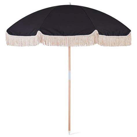 Black Beach Umbrella With Tassels 200cm Bu 305 Custom Umbrella