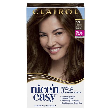 Clairol Nice N Easy Permanent Hair Color Creme 5N Medium Neutral Brown 1 Application Hair Dye