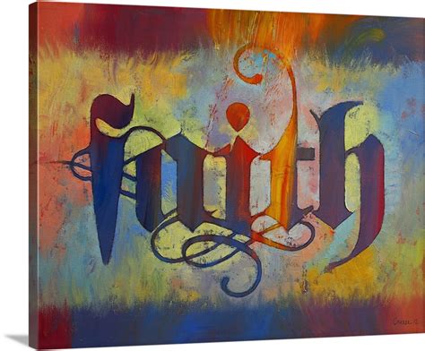 Faith Calligraphy Wall Art Canvas Prints Framed Prints Wall Peels
