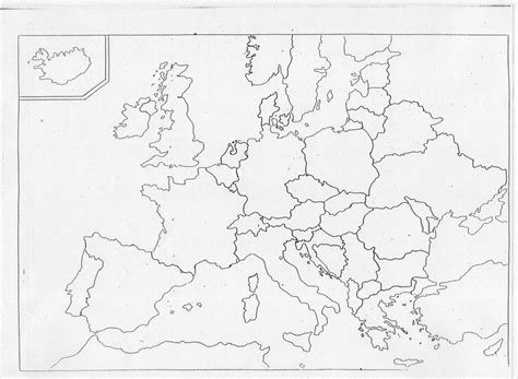 Europa Mapa Konturowa Ze Stolicami Kraków Mapa
