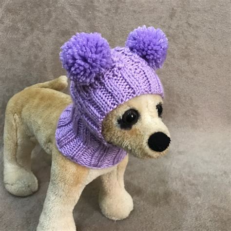 Pet Clothes Winter Outfit Knit Hat For Small Dogs Hand Etsy