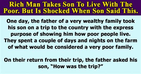 Rich Man Takes Son To Live With The Poor
