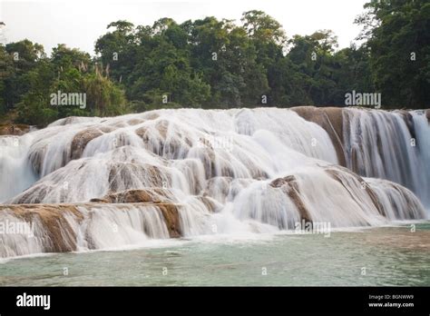 Agua Azul Jungle Waterfalls And Rapids In Chiapas Mexico Stock Photo