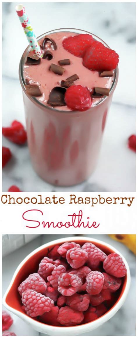 4 Ingredient Chocolate Raspberry Smoothie Skinny Vegan Gluten Free