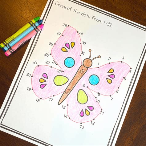 Printable Butterfly Dot To Dot Worksheets For Preschoolers