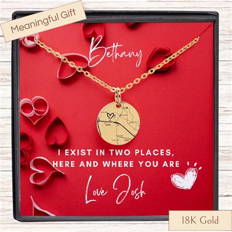 couples long distance necklace valentines jewelry for girlfriend long distance relationship