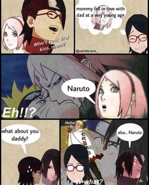 First Kiss Of Sakura And Sasuke Funny Naruto Memes Anime Naruto