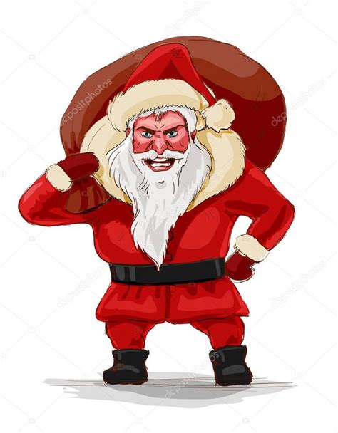 Evil Santa Claus Vector Illustration Stock Vector Image By