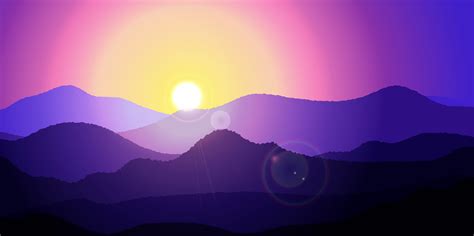 Sunset Mountain Minimal Art 4k Hd Artist 4k Wallpapers Images