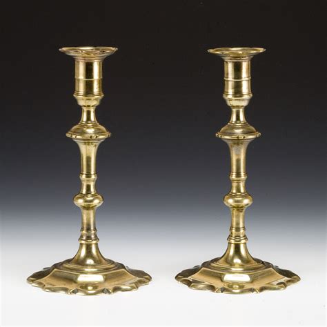 Georgian Brass Candlesticks Walpole Antiques
