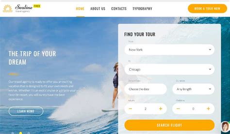 Responsive Travel Website Templates Free Download Best Design Idea