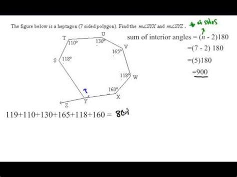 Finding the number of sides of a polygon. Polygon Angle sum Irregular polygon - YouTube