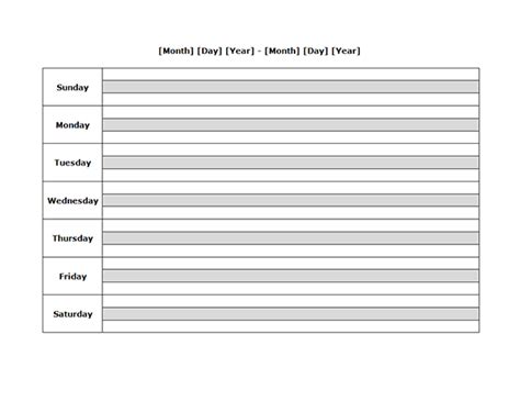 Free Printable Weekly Calendar Templates Doctemplates