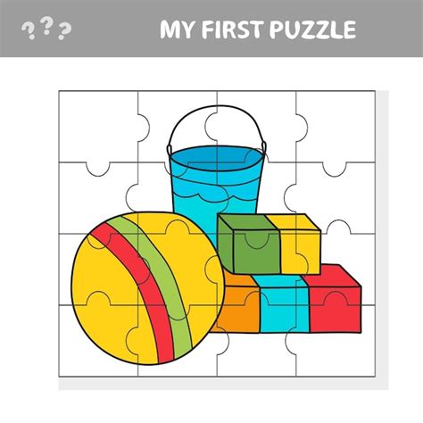 Premium Vector Kindergarten Childish Toys Vector Jigsaw Puzzle For Kids