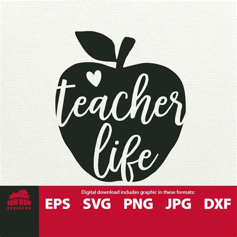 Teacher Life Svg Teach Love Inspire Svg Teacher T Svg Teacher Dxf