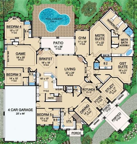 This Is An Artists Rendering Of The Floor Plan For These Luxury Home Plans