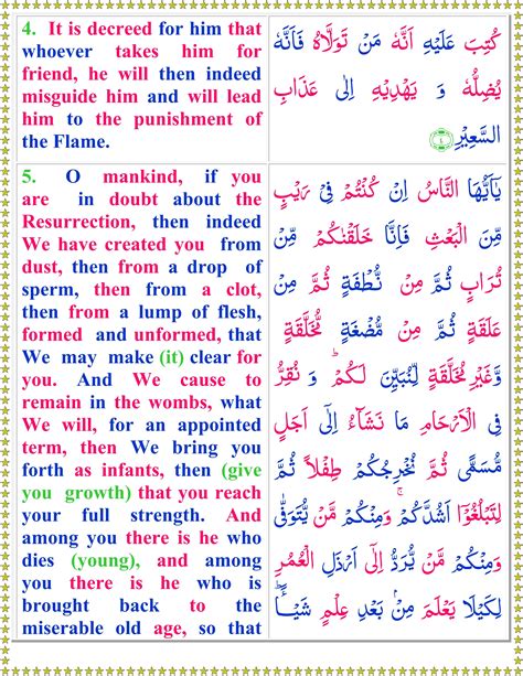 Read Surah Al Hajj With English Translation Quran O Sunnat