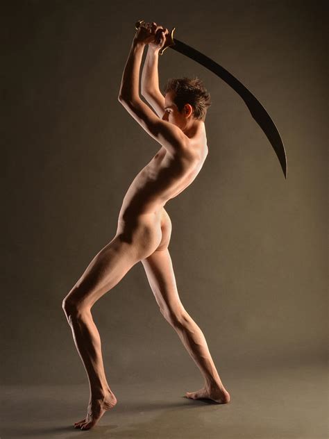 Nude Masculine Beauty Slim Man With Sword Photograph By Chris