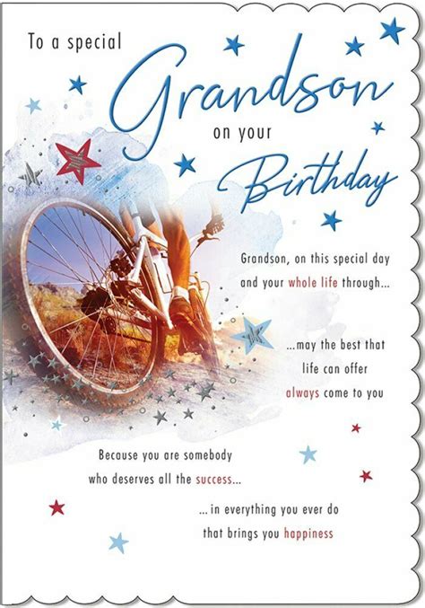 Details About To A Special Grandson On Your Birthday Greeting Card 9