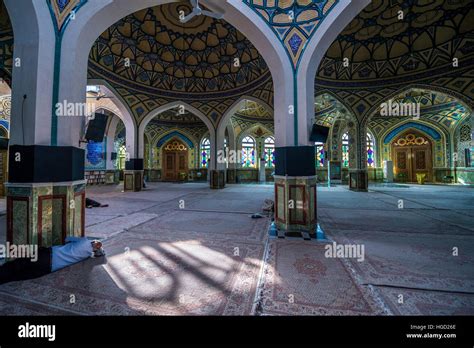 people resting in holy shrine of imamzadeh helal ali hilal ibn ali in aran va bidgol isfahan