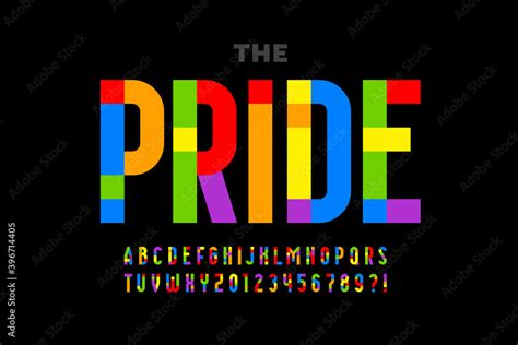 Lgbtq Rainbow Flag Colors Pride Font Alphabet Letters And Numbers